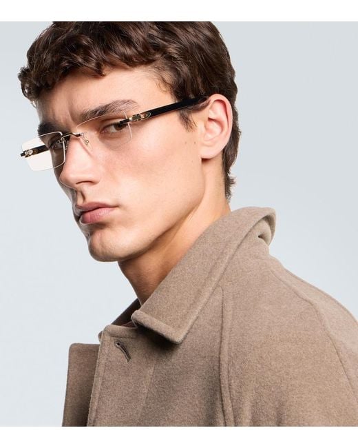 Cartier Metallic Signature C De Cartier Rectangular Glasses for men
