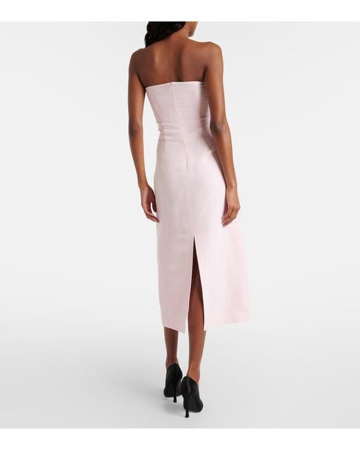 Magda Butrym Pink Silk Bustier Dress