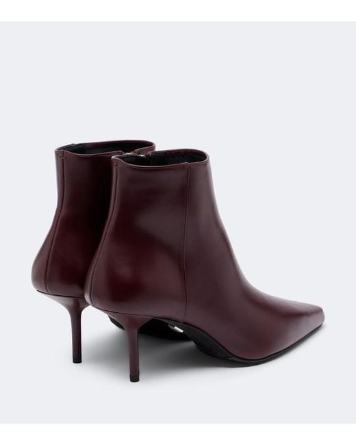 Max Mara Purple Leather Ankle Boots