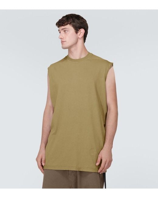 Rick Owens Green Tarp Cotton Jersey T-Shirt for men