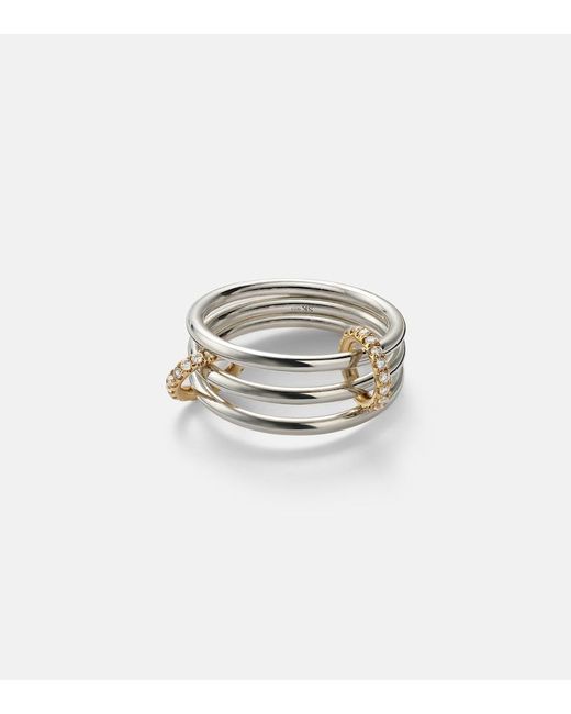 Spinelli Kilcollin White Solarium 925 Sterling And 18Kt Ring With Diamonds