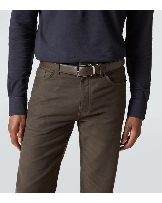 Zegna Black Leather Belt for men