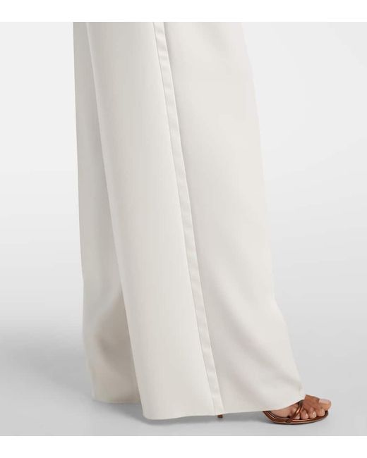Max Mara White Weite High-Rise-Hose Abetone Aus Cady