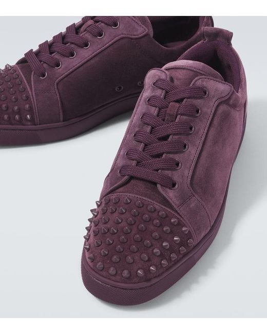 Christian Louboutin Sneakers Louis Junior Spikes Aus Veloursleder in Purple für Herren