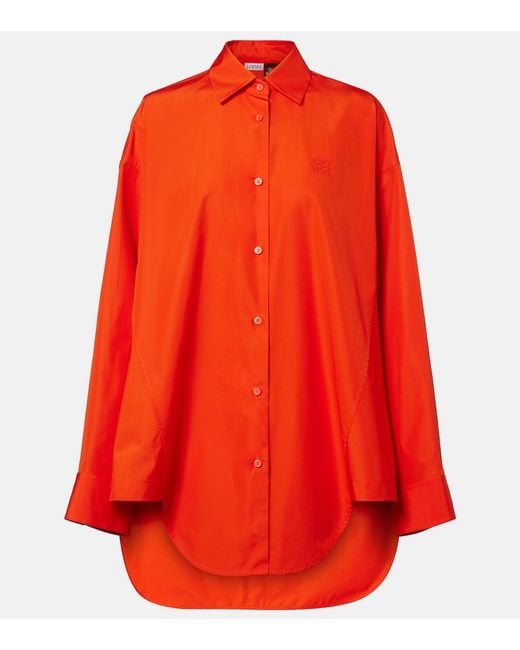 Loewe Red Paula's Ibiza Cotton Poplin Shirt