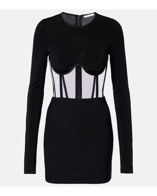 Nensi Dojaka Black Paneled Corset Dress