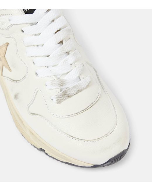 Golden Goose Deluxe Brand White Running Sole Leather Sneakers