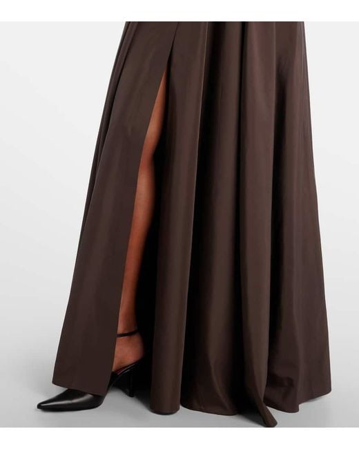 Norma Kamali Brown Oversized Flared Gown