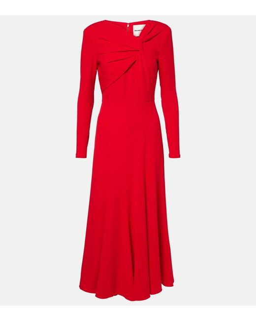 Roland Mouret Gathered Cady Midi Dress