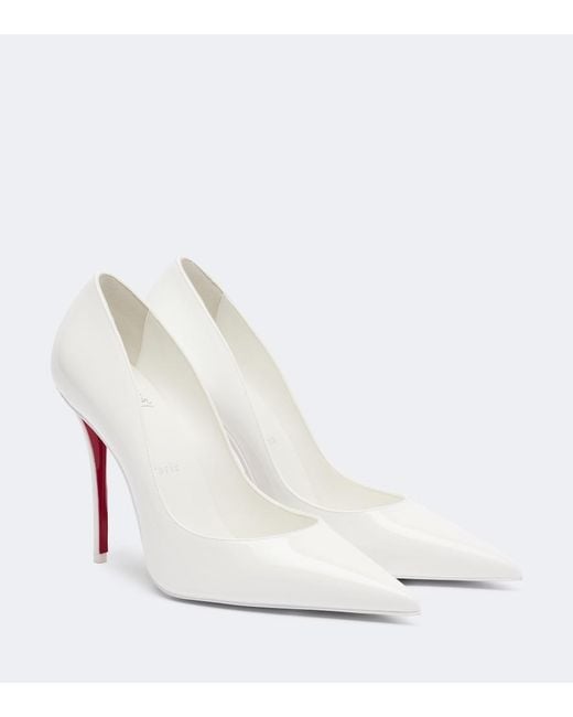 Christian Louboutin White Miss Z Patent Leather Pumps