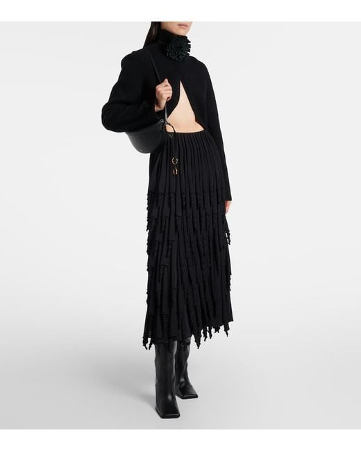 Alaïa Black Square Leather Knee-High Boots