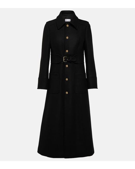 RED Valentino Black Single-breasted Wool-blend Coat