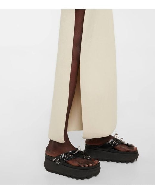 Rabanne White Embellished Knit Midi Dress