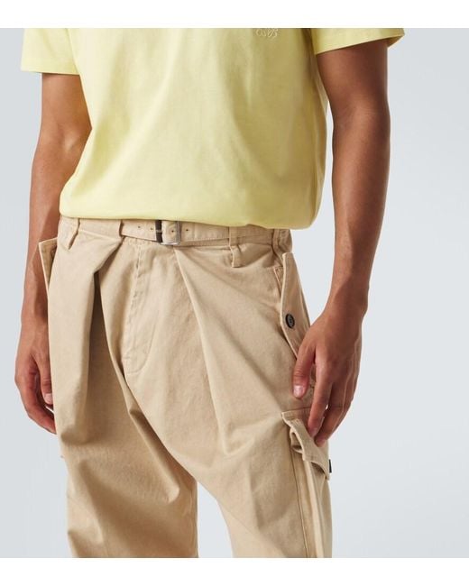 Loewe Natural Cotton Satin Cargo Pants for men