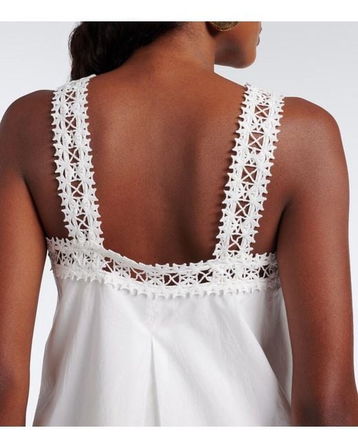 Posse White Veda Crochet-Trimmed Cotton Minidress