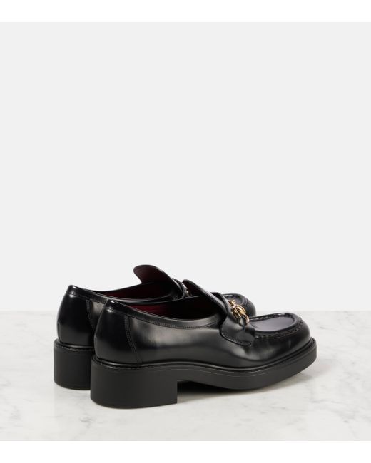 Gucci Black Horsebit Leather Loafers