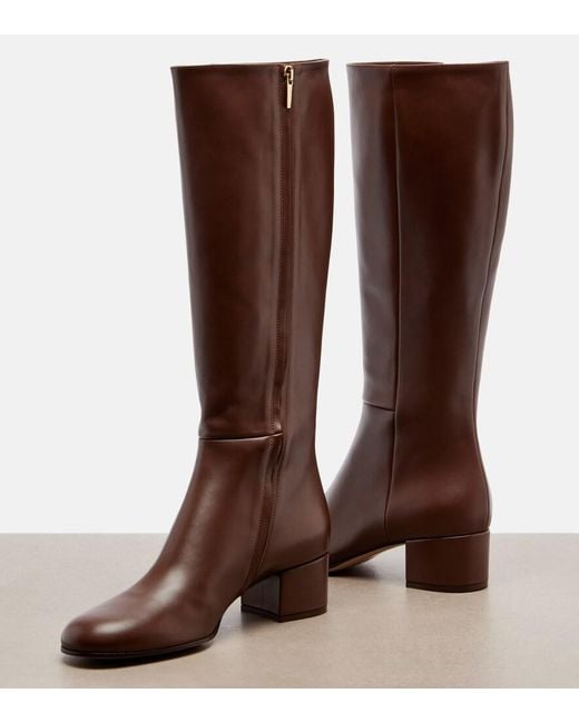 Gianvito Rossi Brown Joelle Leather Knee-High Boots