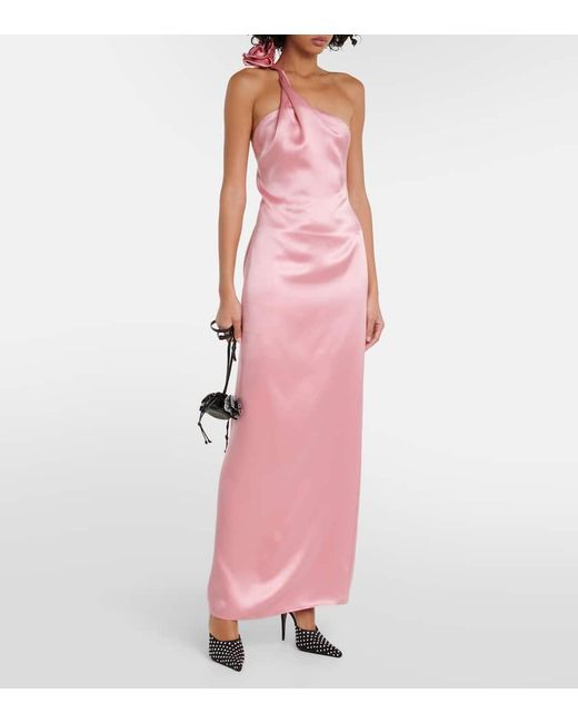 Magda Butrym Pink Robe Aus Seidensatin