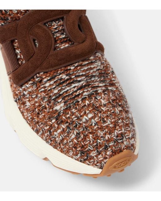 Tod's Brown Chic Wool Sneakers For