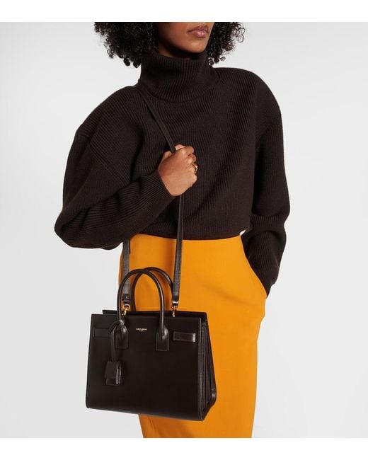 Saint Laurent Black Tote Sac De Jour Baby Aus Leder