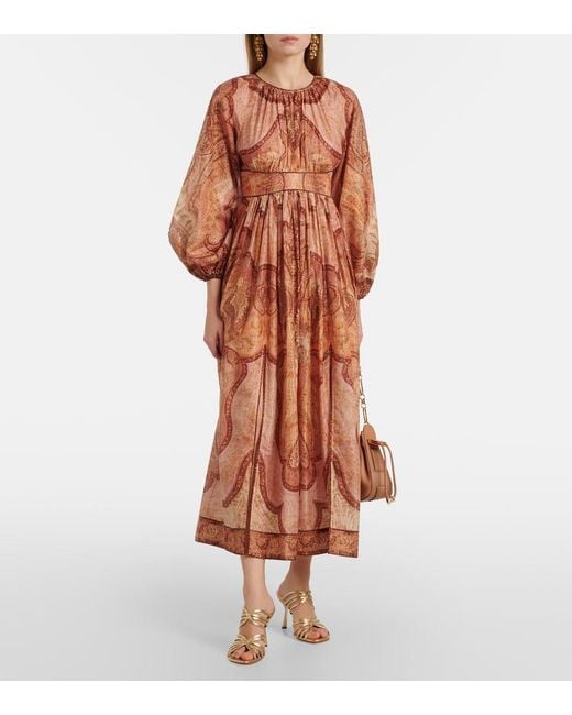 Zimmermann Red Wanderlust Printed Midi Dress