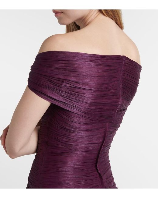 Robe En Crepe A Encolure Bardot Marmar Halim en coloris Purple