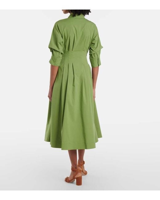 Jonathan Simkhai Green Jazz Cotton-Blend Poplin Midi Dress