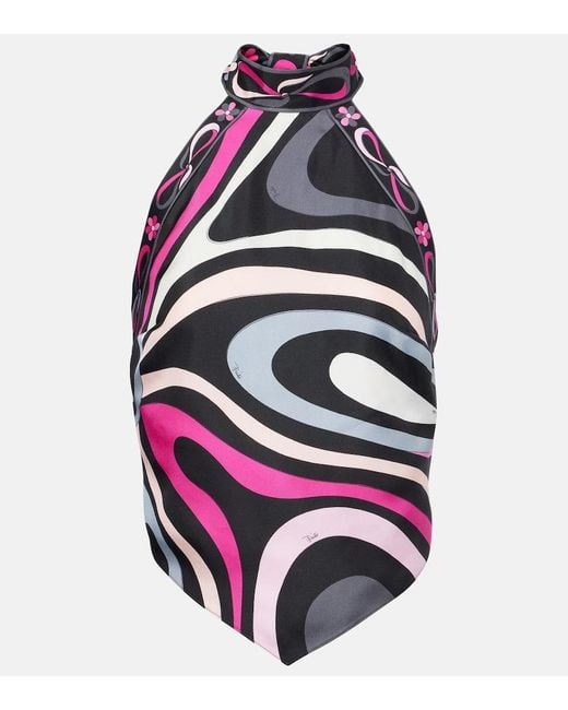 Top Marmo En Soie Emilio Pucci en coloris Black