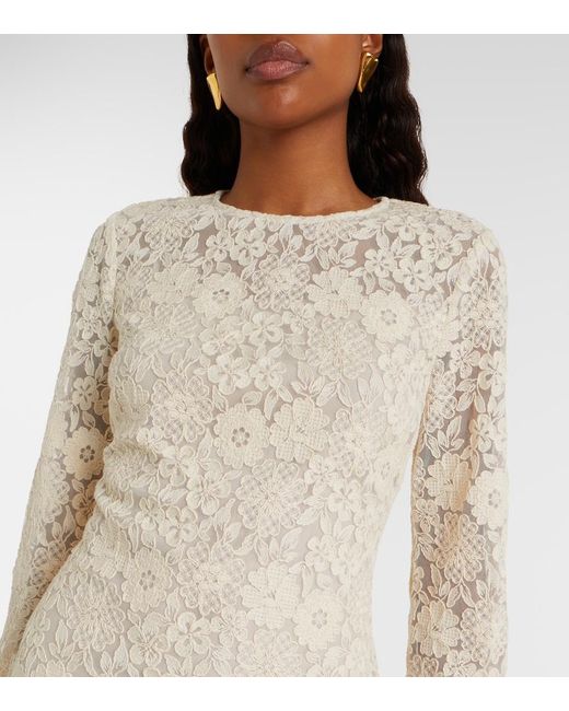 Veronica Beard Natural Teresia Embroidered Tulle Minidress