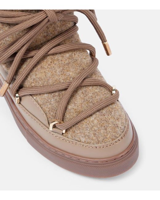 Inuikii Brown Felt Wedge Snow Boots
