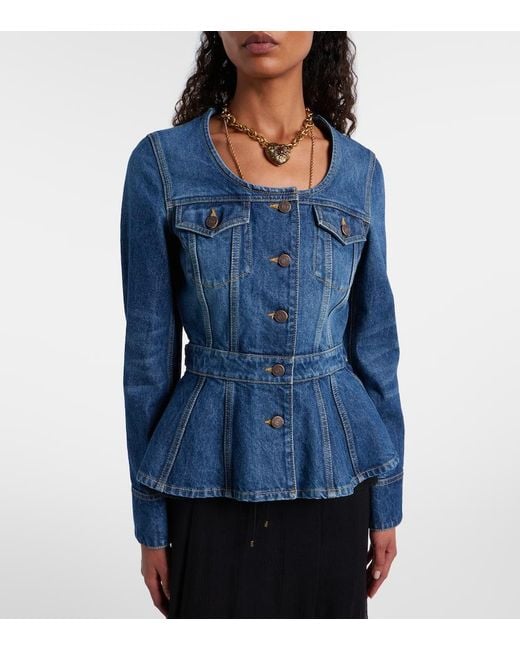 Chloé Blue Peplum Denim Jacket