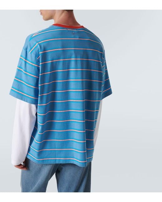 Acne T-Shirt Face aus Baumwoll-Jersey in Blue für Herren