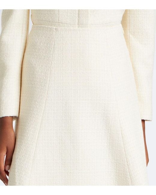 Roland Mouret White Boucle Midi Skirt