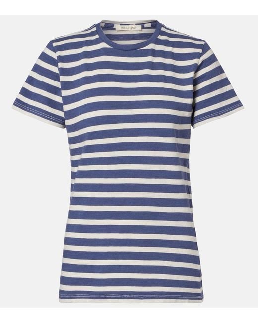 Nili Lotan Blue Lana Striped Cotton Jersey T-Shirt