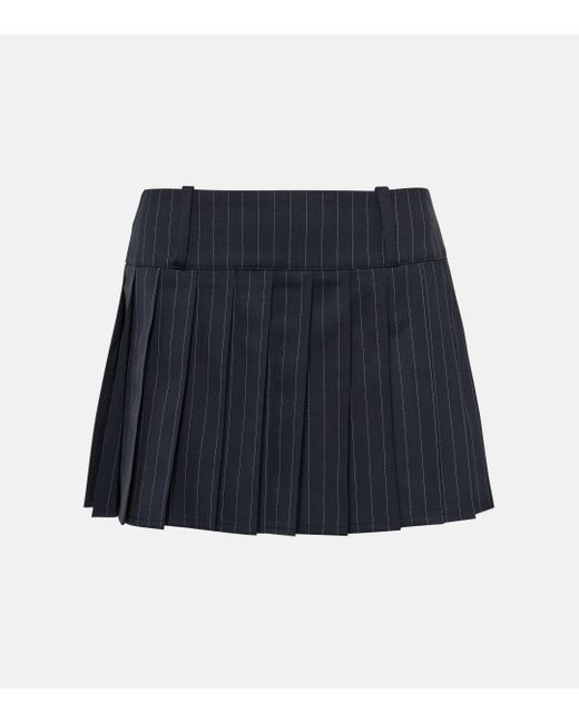 Vetements Blue Pinstriped Wool Miniskirt