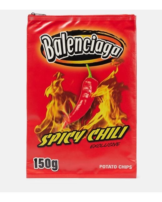 Balenciaga Red Chips Clutch
