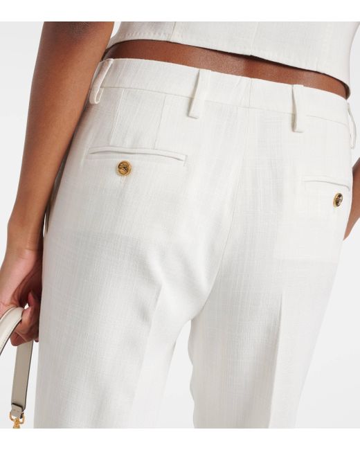 Pantalon evase a taille mi-haute Etro en coloris White