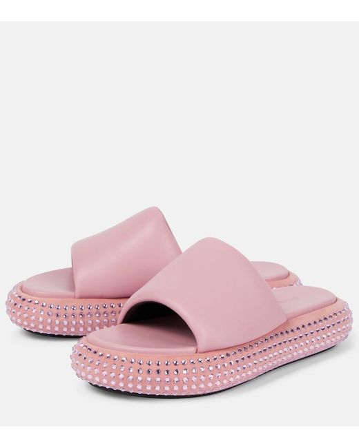 J.W. Anderson Pink Embellished Leather Platform Sandals