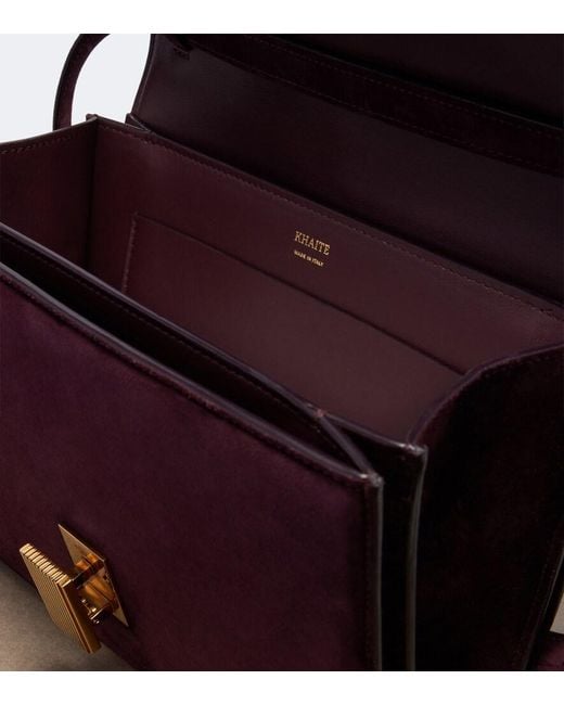 Khaite Purple Blake Medium Calf Hair Crossbody Bag