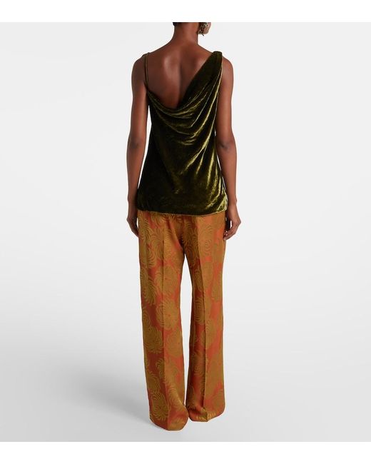 Dries Van Noten Black Draped Velvet Top