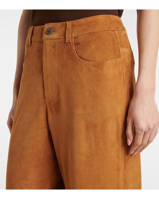 Stouls Brown Mytheo Suede Wide-Leg Pants
