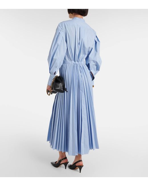 Altuzarra Blue Binoche Plisse Cotton-blend Midi Dress