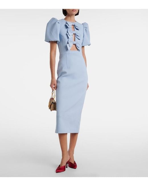 Rebecca Vallance Blue Bridal Annabelle Bow-Detail Midi Dress