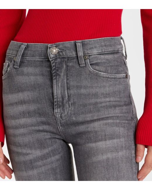 7 For All Mankind Gray Modern Dojo High-Rise Flared Jeans
