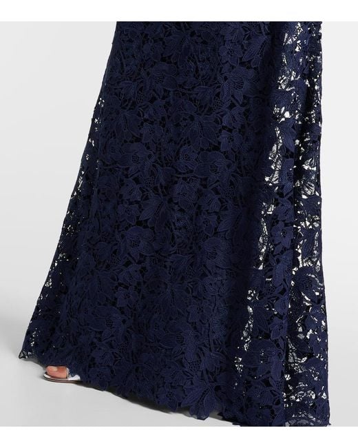 Monique Lhuillier Blue Lace Gown