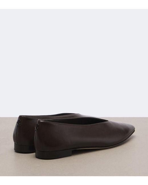 Jimmy Choo Brown Margot Leather Ballet Flats