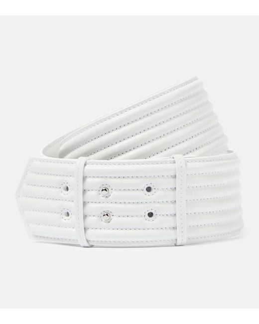 Alaïa White Padded Leather Belt