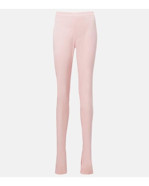 Gucci Pink Silk-Blend Faille Leggings
