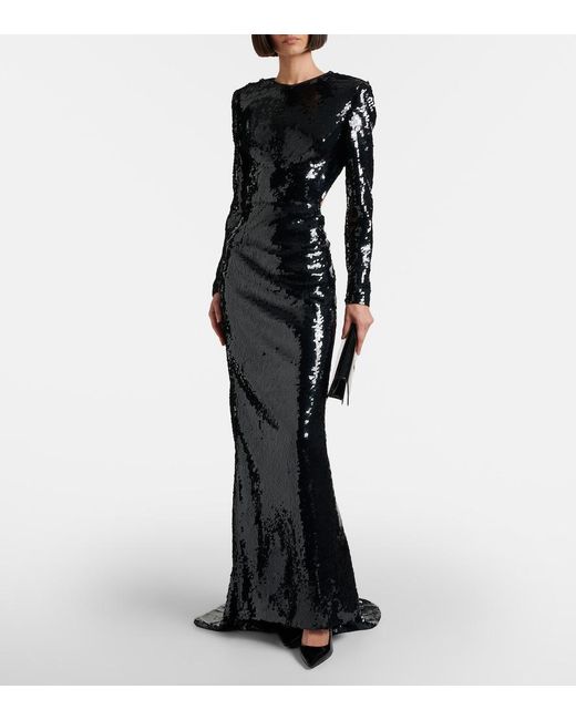 Stella McCartney Black Sequined Gown