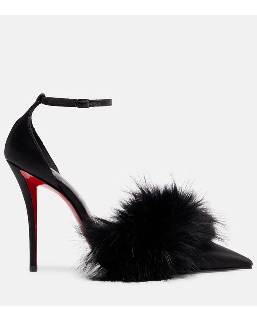 Christian Louboutin Black Zanzee 100 Crepe Satin Pumps